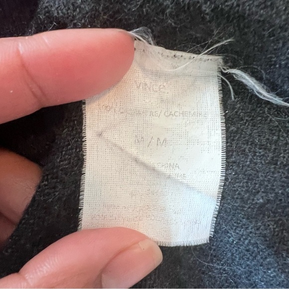 Vince Dark Grey Boat Neck Cashmere Long sleeve rolled edge sweater | Size M| - Picture 4 of 4